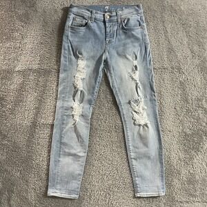 7 For All Mankind Jeans Womens‎ Size 24 Josefina Skinny Boyfriend Blue Denim